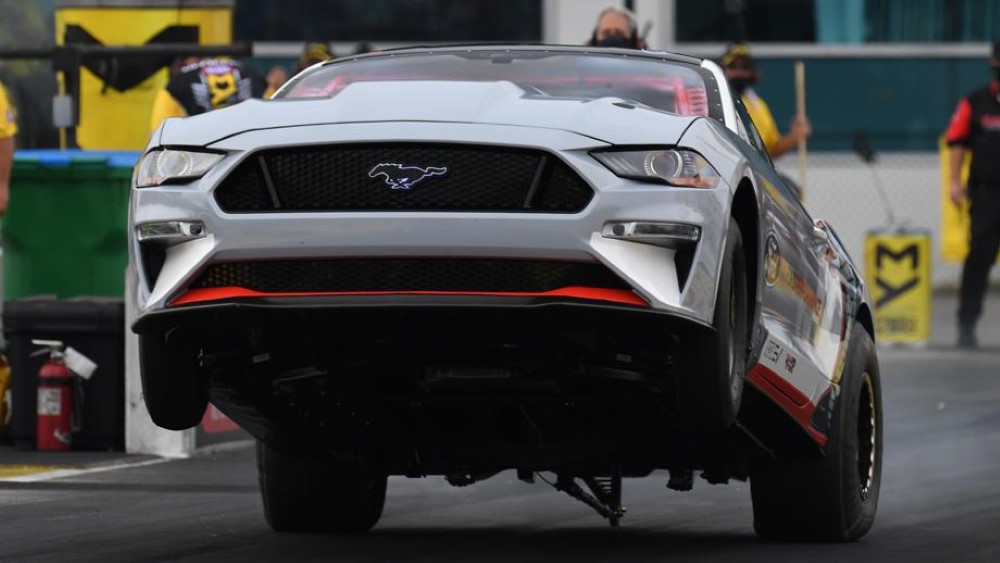 NHRA Mustang wheelie